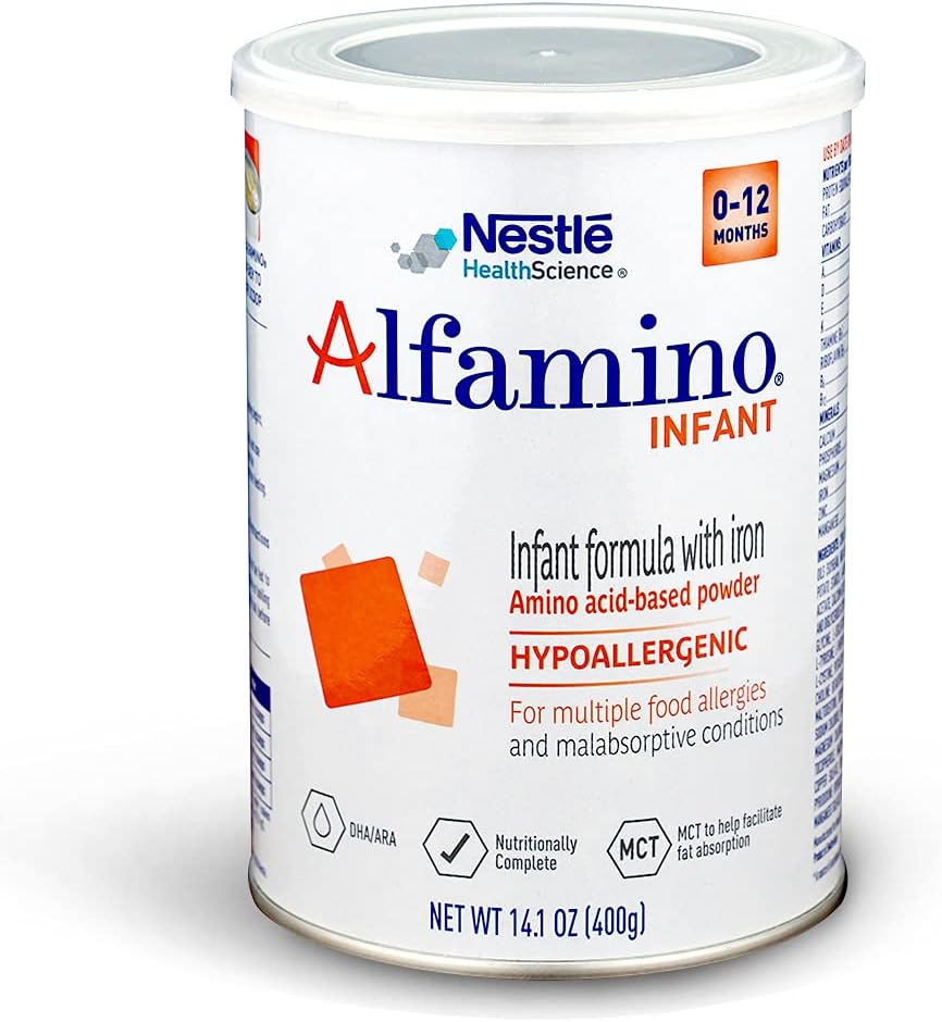 Hypoallergenic Amino Acid Based Infant Formula w/ Iron, Formula for Cow’s Milk Protein Allergy (14.1 Oz)