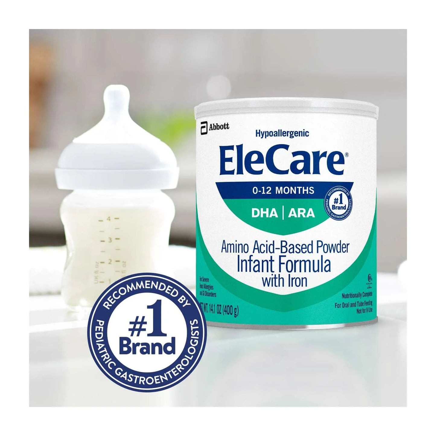 EleCare Hypoallergenic Amino Acid-Based Powder Baby Formula, 14.1-oz Can